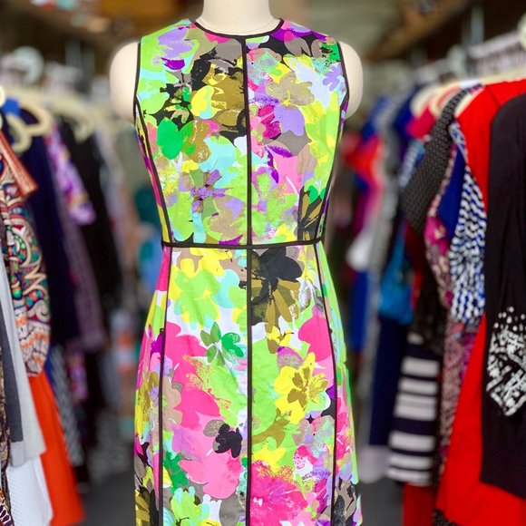 Calvin Klein Multicolored S/L Sheath Dress - Picture 6 of 6